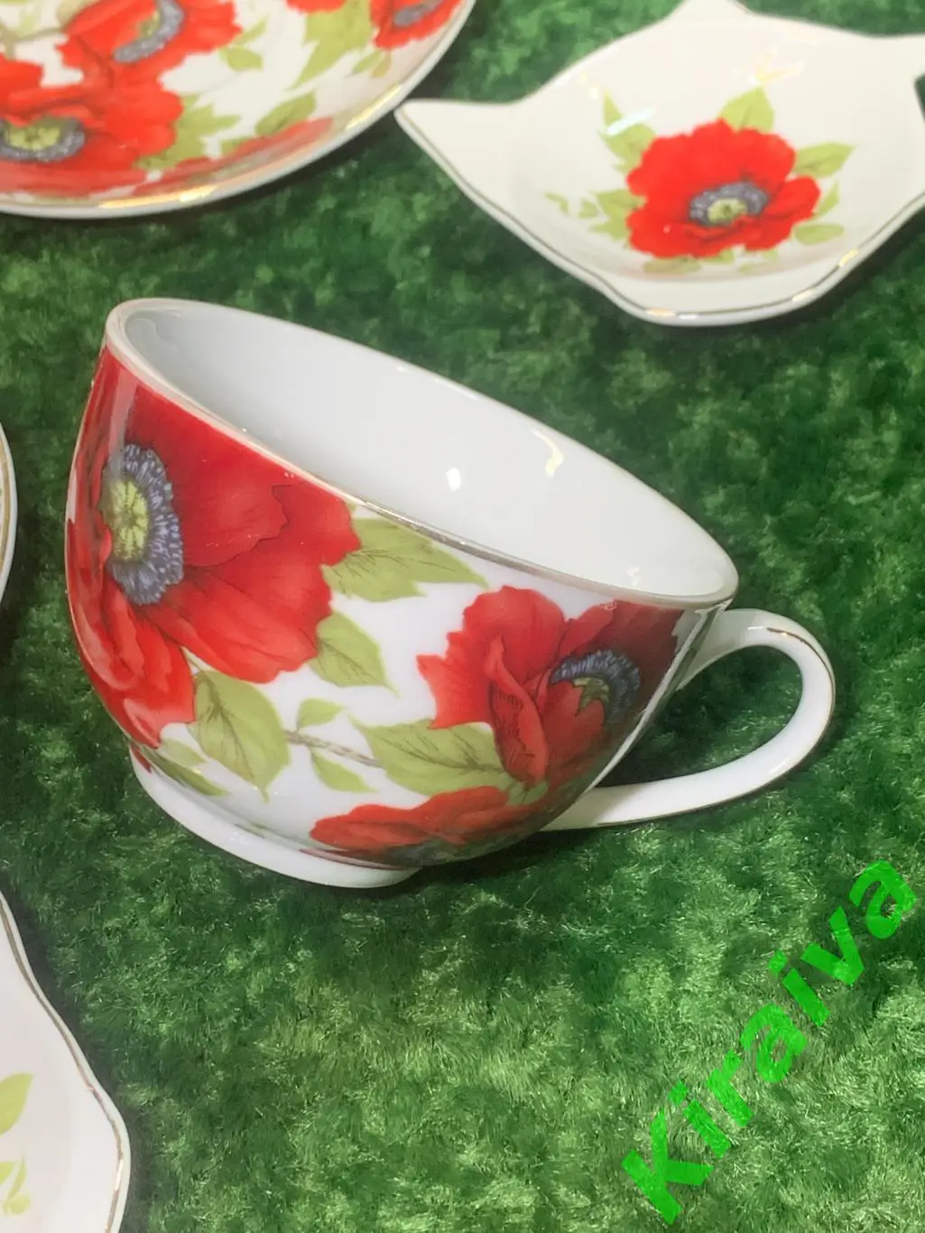 Подарочный чайный набор на 2 персоны с маками (6 предметов) ТМ Ideal&k Н4993Из 2