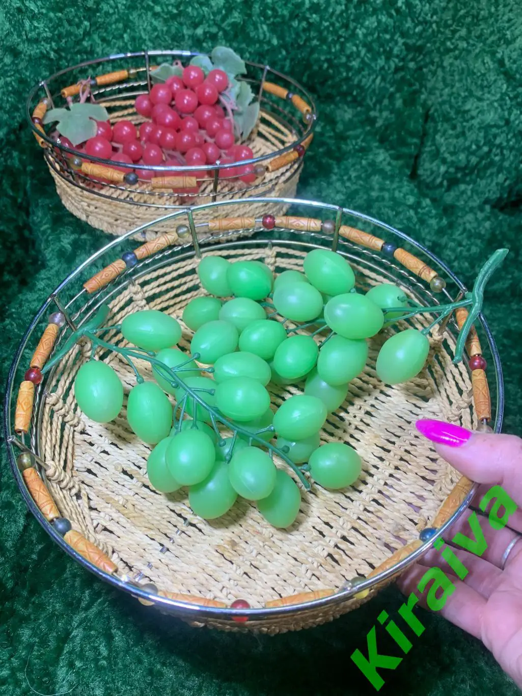 Набор плетёных хлебниц (2 шт), винтаж, СССР, 1960-е Н4996 фруктовницаРедкий об 2