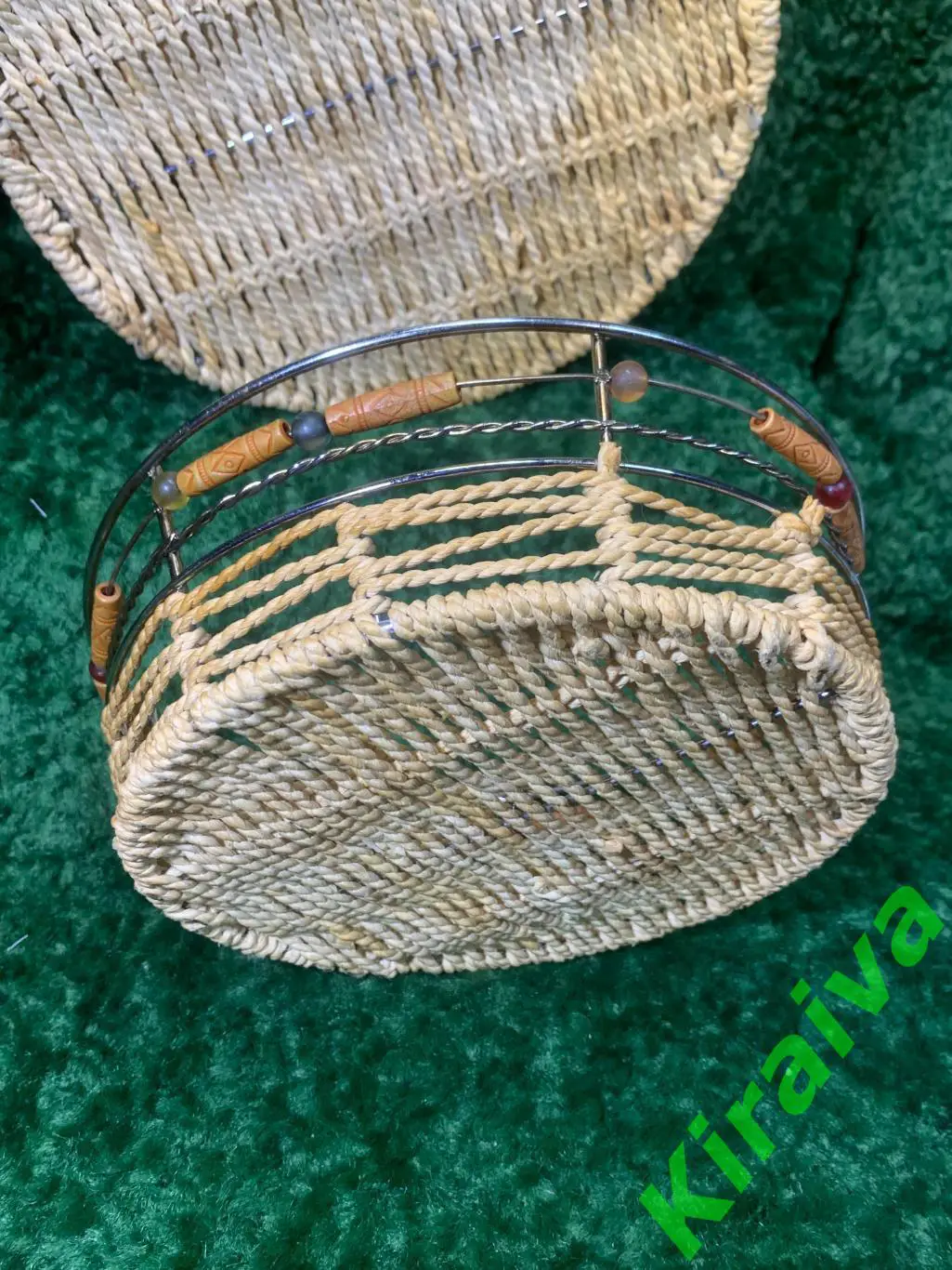 Набор плетёных хлебниц (2 шт), винтаж, СССР, 1960-е Н4996 фруктовницаРедкий об 3