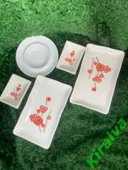 Японский набор для суши / закусок на двоих с цветочным декором из (5 шт.) Н4999