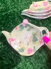 Подставка под чайный пакетик «Роза» — Royal Crown Porcelain, Англия Н1501Элега