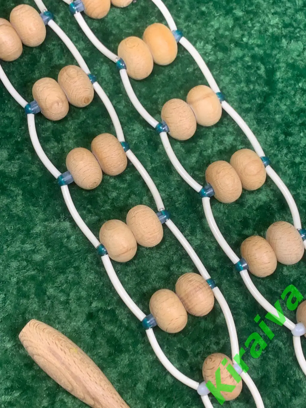 Массажер двухрядный деревянный ленточно-роликовый для спины ног тела 133см Н8019 2