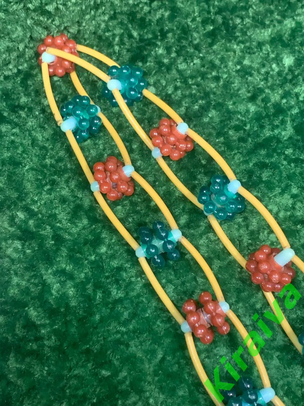 Массажер пластиковый ленточно-роликовый для спины ног тела ребристые шарик Н8023 1