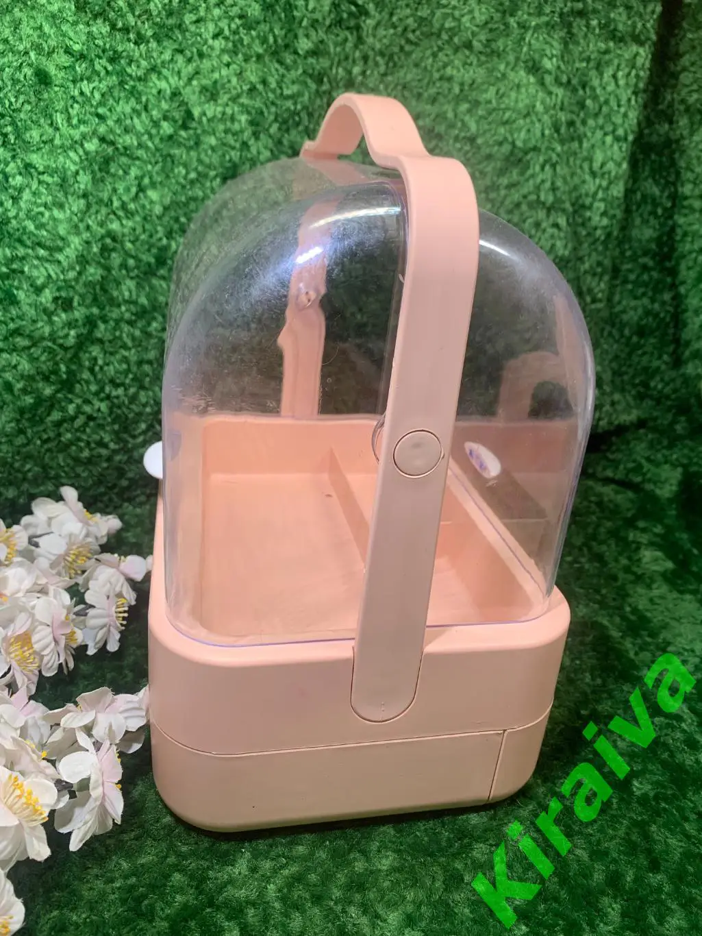 Настольный органайзер для косметики с выдвижным ящиком и ручкой прозрачный Н1505 5