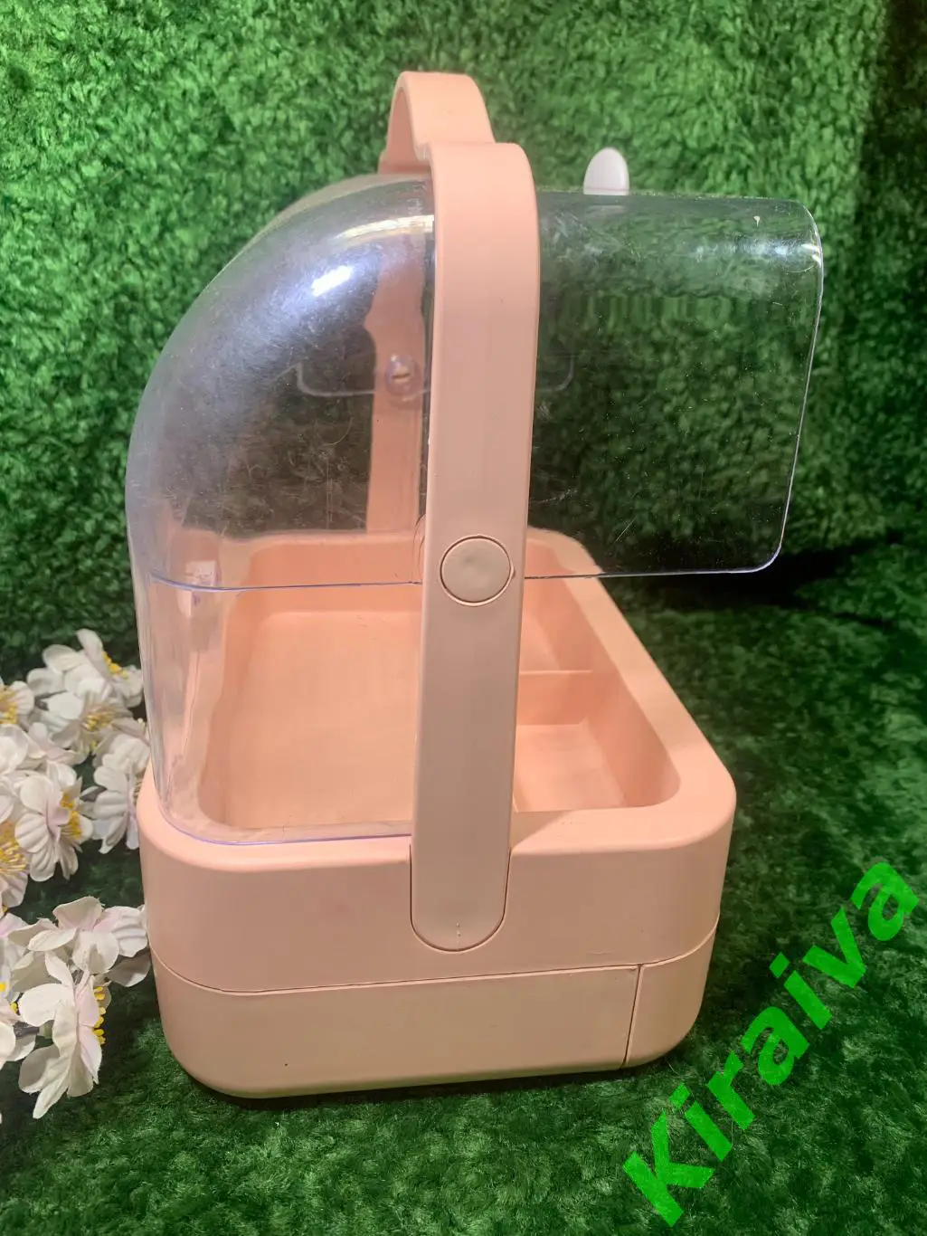 Настольный органайзер для косметики с выдвижным ящиком и ручкой прозрачный Н1505 6