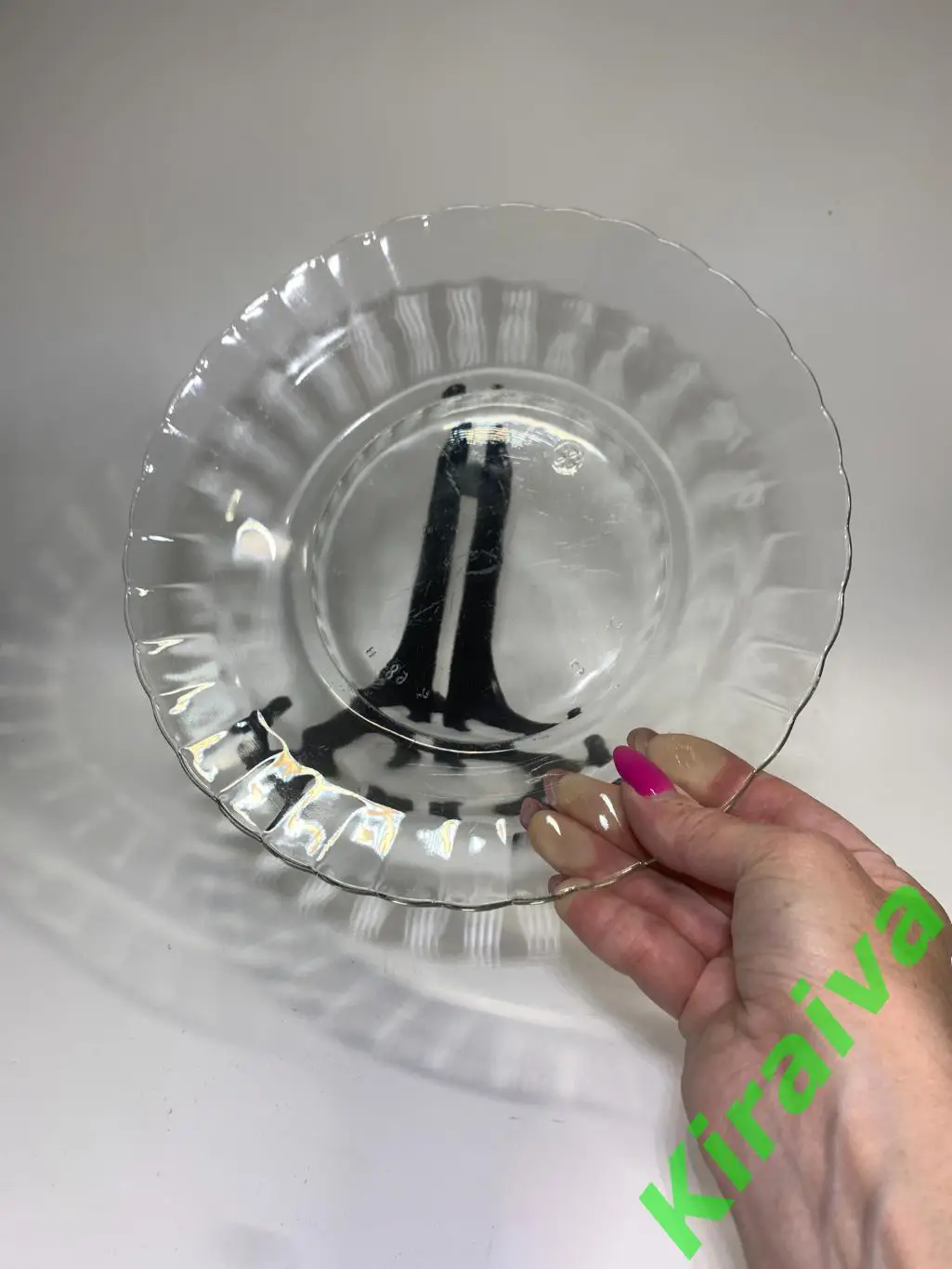 Стеклянная суповая тарелка ? 23 см — прозрачная Н1517Простая и универсальная с