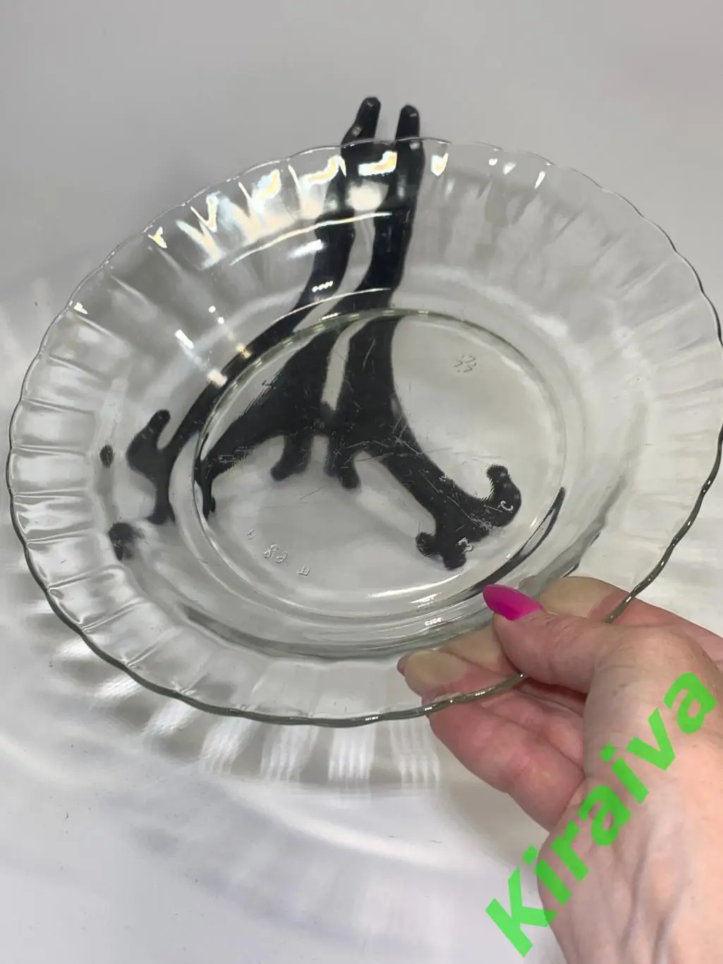 Стеклянная суповая тарелка ? 23 см — прозрачная Н1517Простая и универсальная с 3