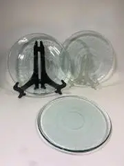 Тарелка стеклянная обеденная Iikea, ? 19,5 см — голубая прозрачная Н1519Цена з