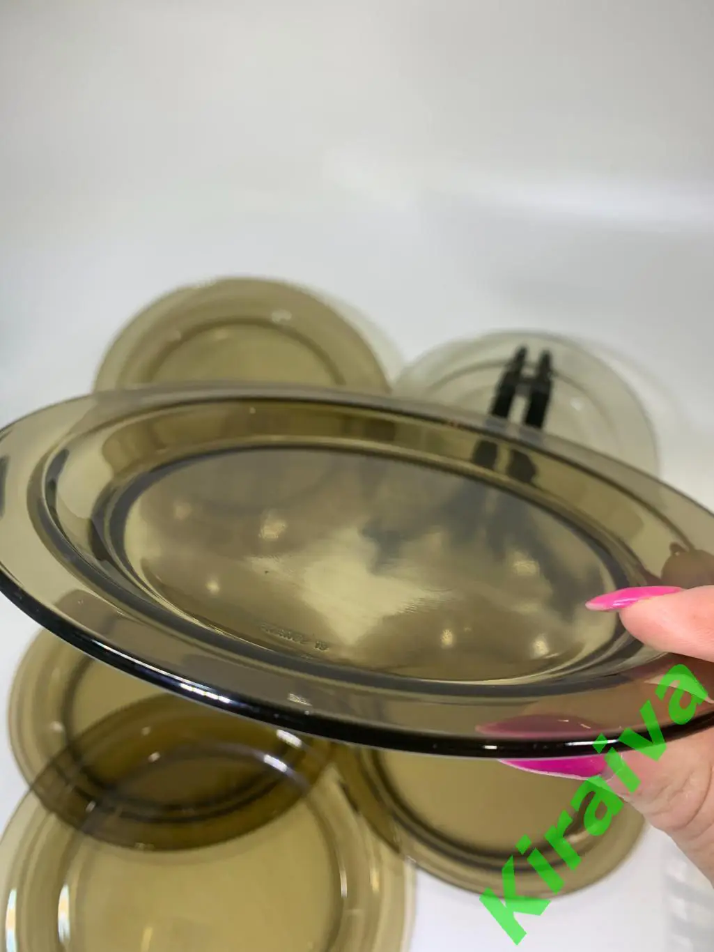 Тарелка обеденная Vereco France, ? 19 см — дымчатое стекло Н1521 десертнаяЦен 2