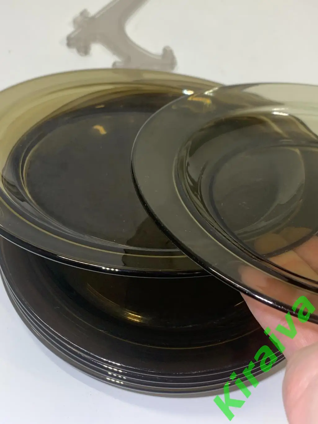 Тарелка обеденная Vereco France, ? 19 см — дымчатое стекло Н1521 десертнаяЦен 6