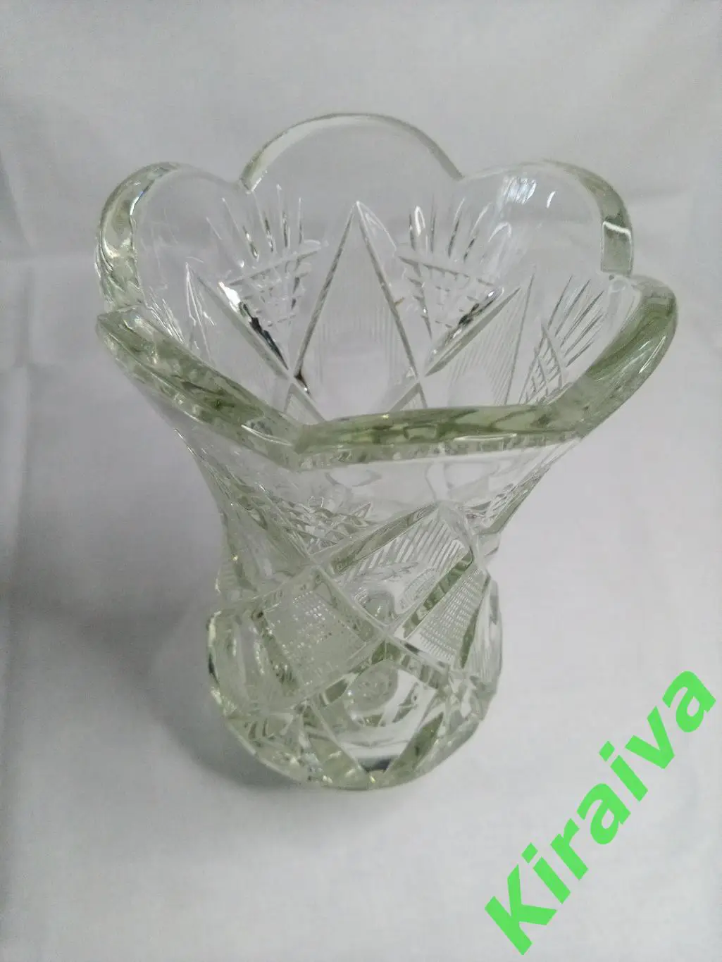 Ваза для цветов 50-е хрусталь ???? Н786 советский винтаж сссрВысота-18 см.Ваше 3