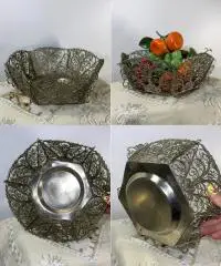Винтажная ажурная корзина из металла — декоративная чаша, ?22,5 см Н1535Изыска