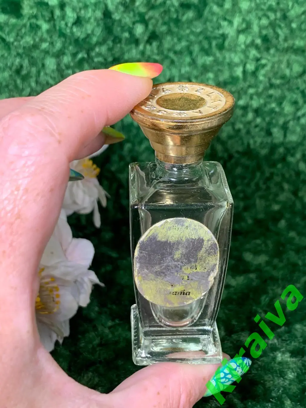 Старинный пустой флакон от духов Злата — коллекционный экземпляр Н1544Изящны 6
