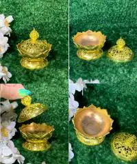 Золотые россыпи шкатулка музыкальная пудреница винтаж Н1832 СССР кобальтового цв