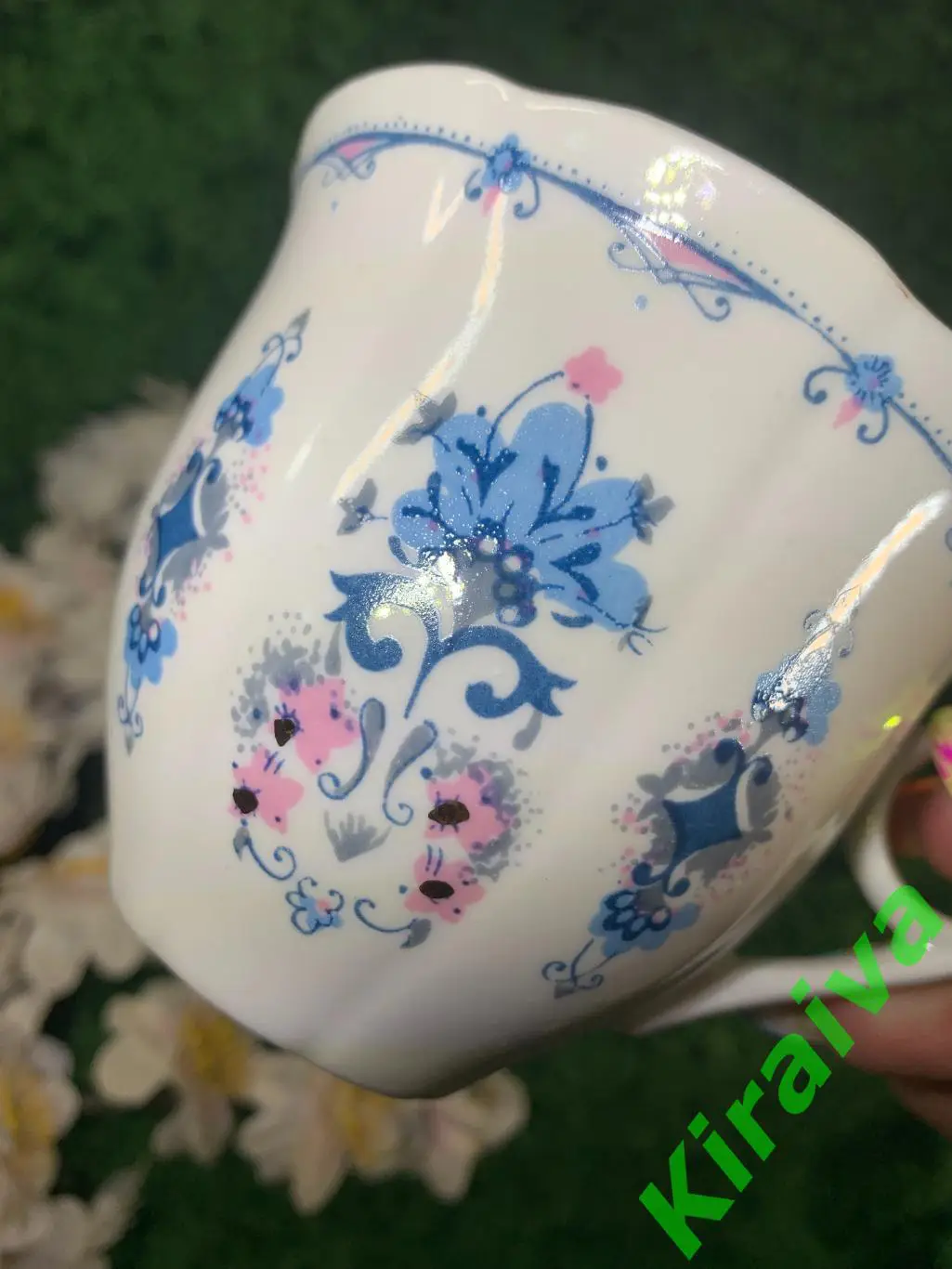 Винтажная чайная пара 80-е г. — чашка и блюдце, Васильки, 230 мл Тернополь Н1554 5