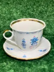 Винтажная чайная пара 80-е г. — чашка и блюдце, Васильки, 230 мл Тернополь Н1554