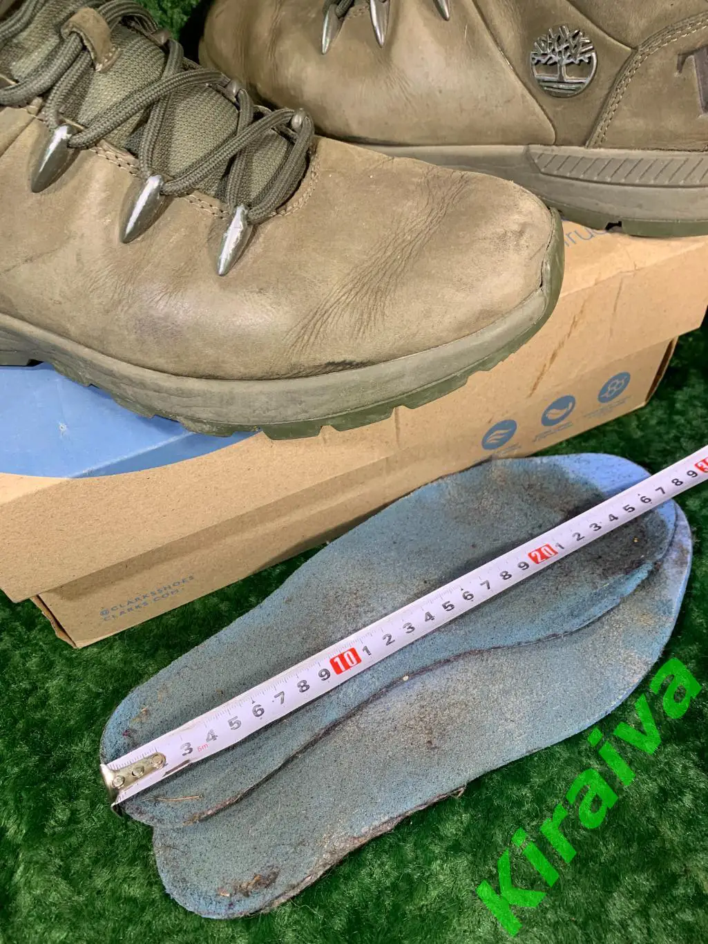 Ботинки Timberland хаки, размер 42 (стелька 27,5 см), натуральный нубук, б/у Н15 6