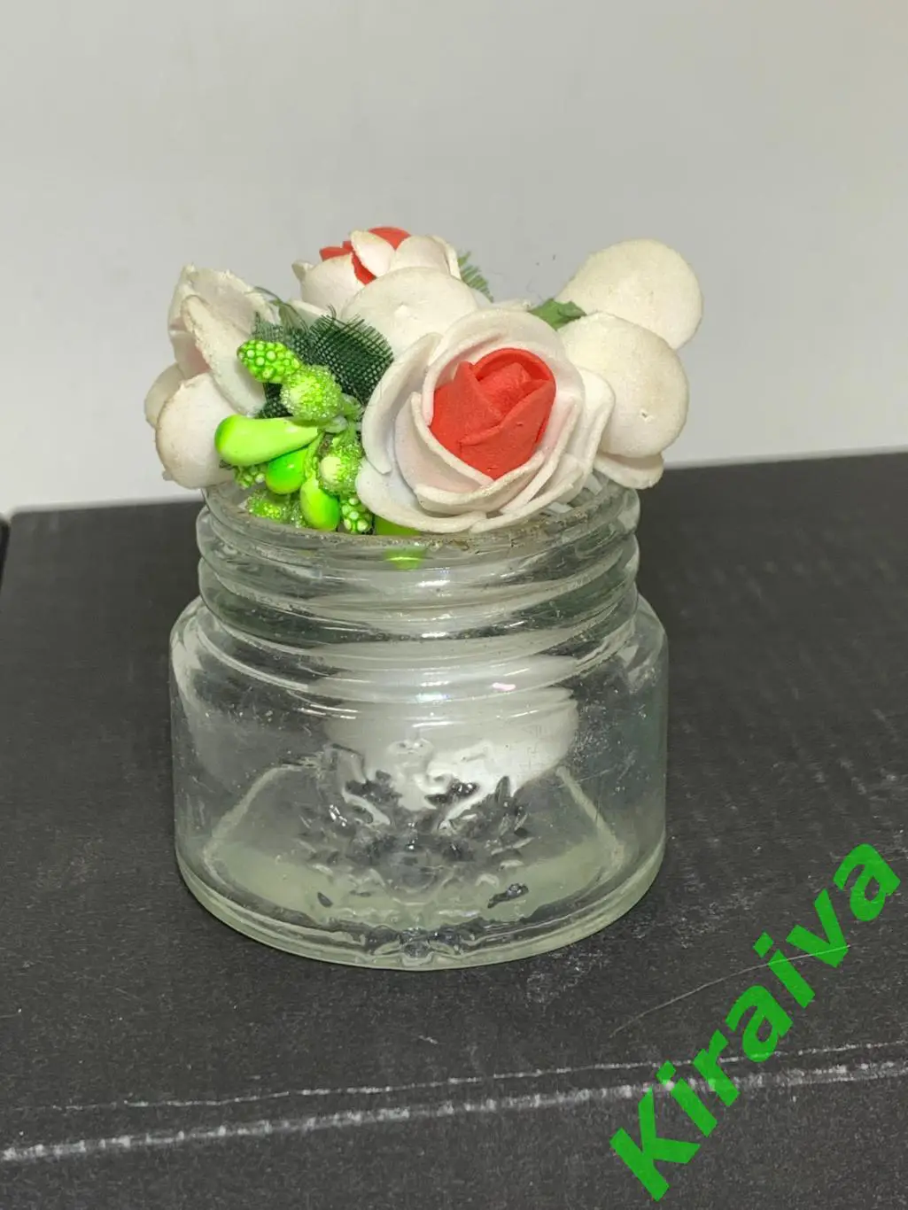 Антикварная стеклянная баночка Царизм с гербом Российской Империи Н1595Редкая 5