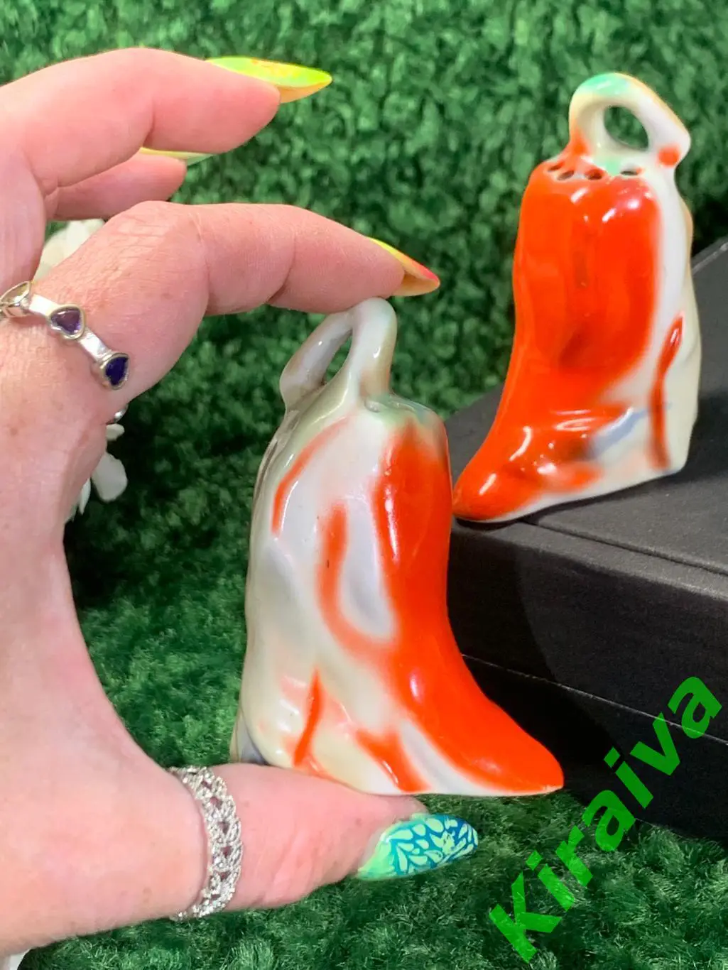 Солонка / перечница фарфоровая в виде статуэтки перец для специй 7 см Н4533,1 6