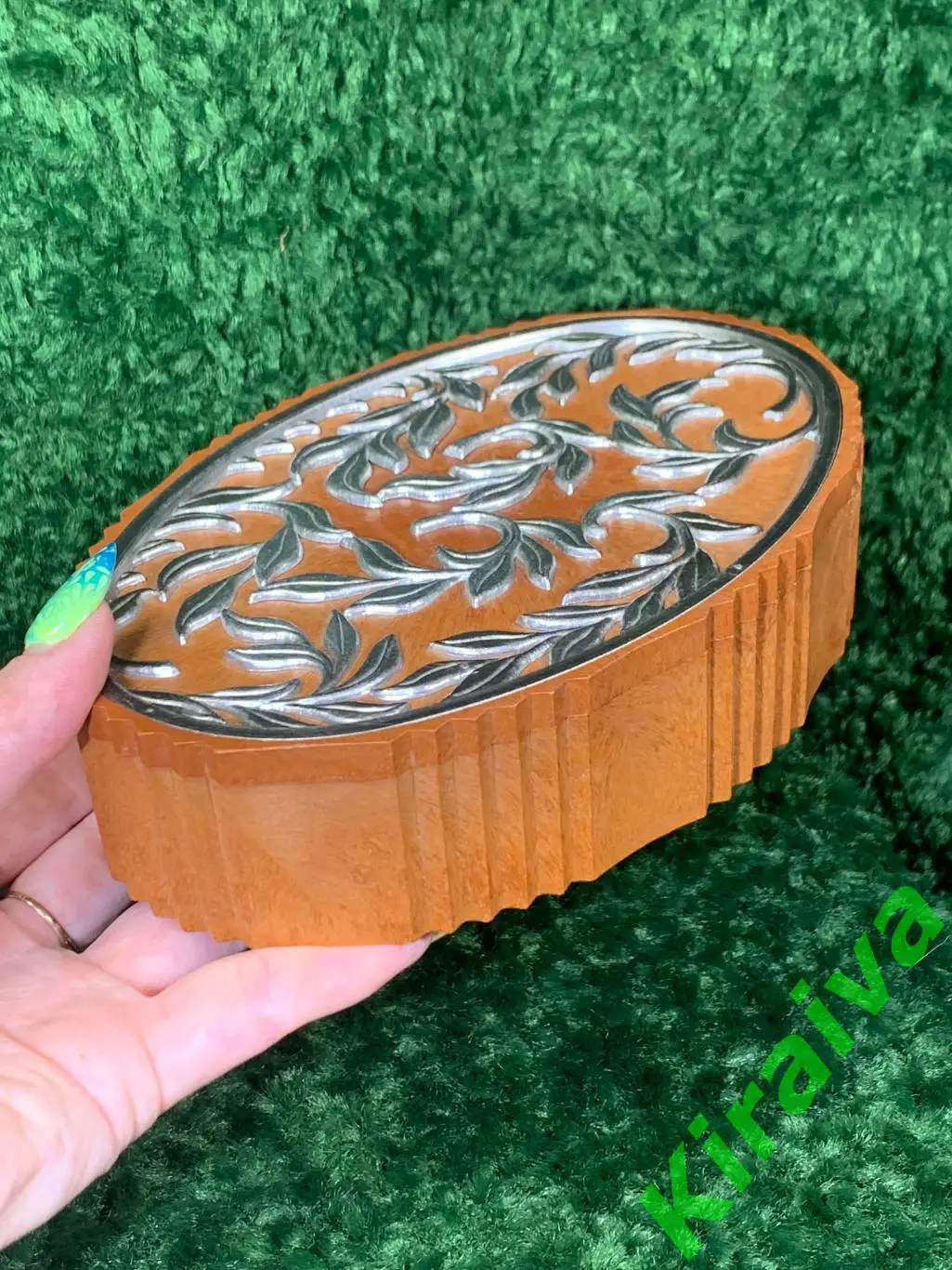 Винтажная шкатулка СССР с объёмным декором| Пластик/Бакелит Астель Н1717Редкая 6