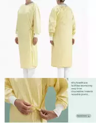 Гидроизоляционный халат MIP Длинные рукава с манжетами Single Н1775 многоразовый