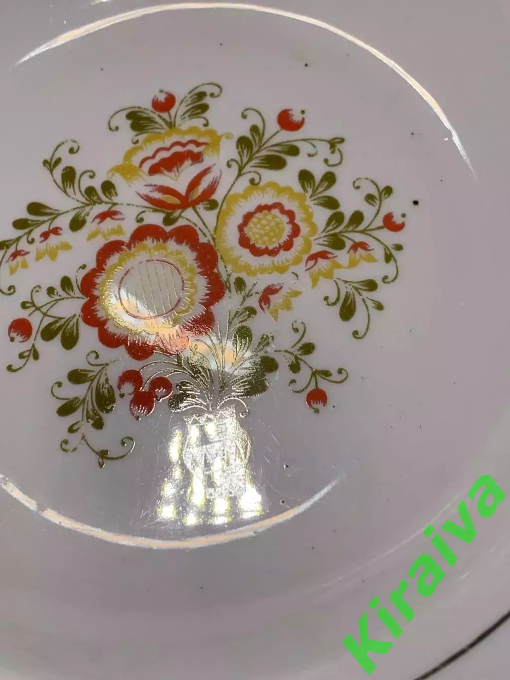 Тарелка суповая фарфоровая Коростень винтаж СССР, 24 см Н1785 2