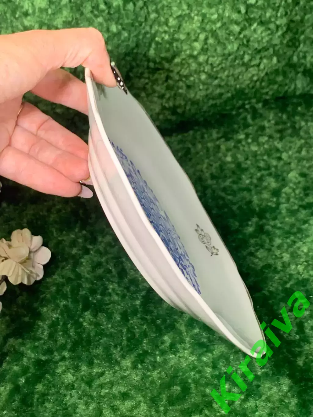 Тарелка обеденная фарфор Коростень винтаж СССР 195 мм виноградная гроздь Н1787 3