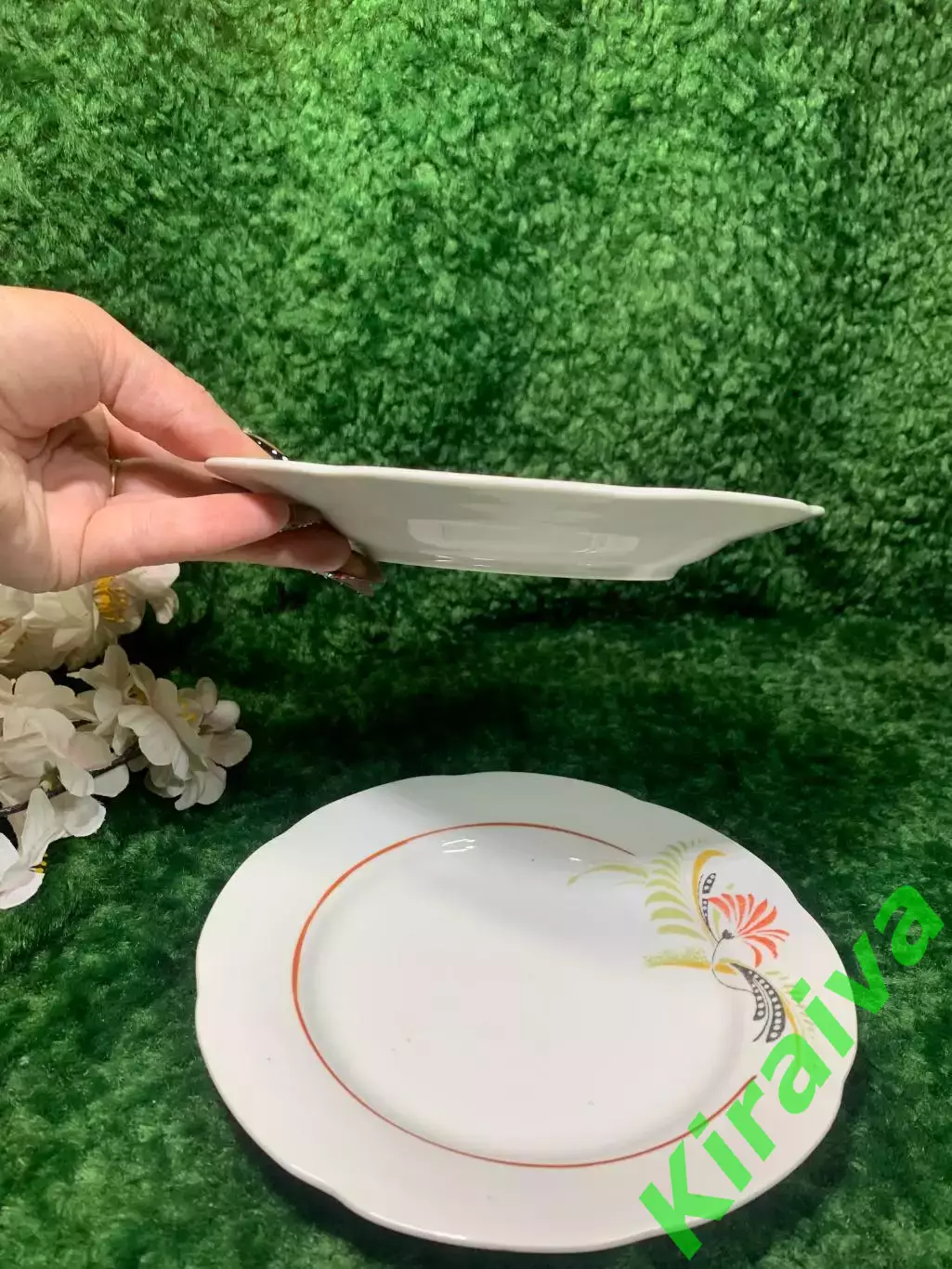 80-е! Тарелка пирожковая 2 шт. комплект Барановка 175 мм винтаж фарфоровая Н1789 2