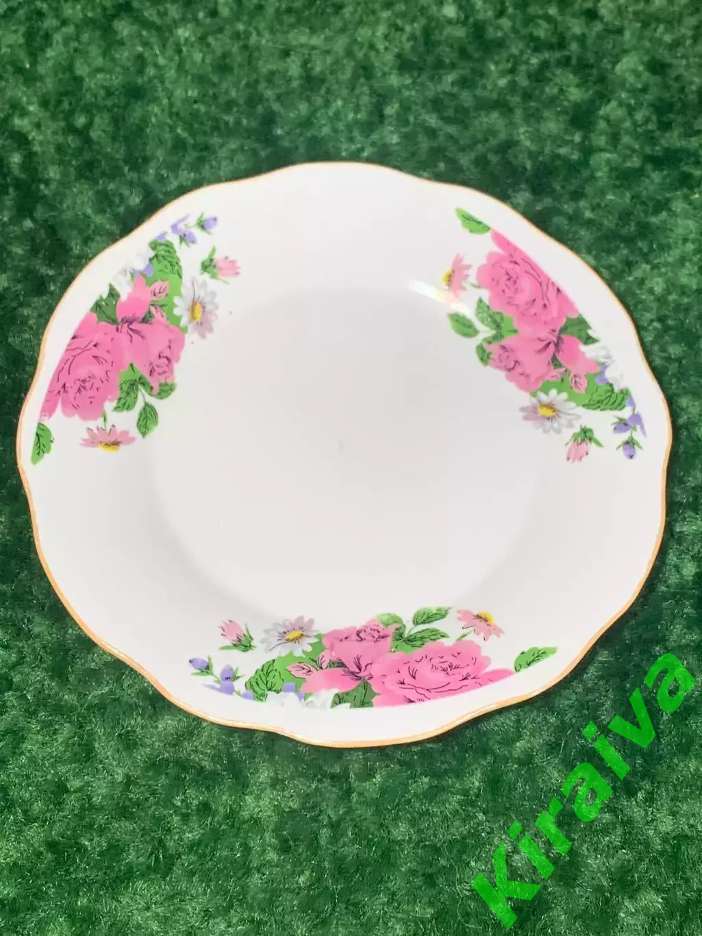 Тарелка десертная FUQIANG CIYE 18 см винтаж фарфоровая с цветочным декором Н1791