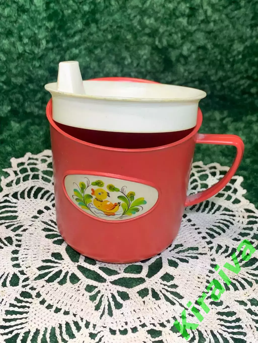 Детская кружка-поилка Неразливайка СССР Винтажная кружка с ручной Н1796 2