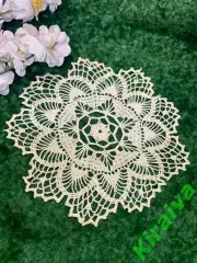 50-е! Кружевная декоративная салфетка ручной работы Винтаж СССР 20 см, Н2031