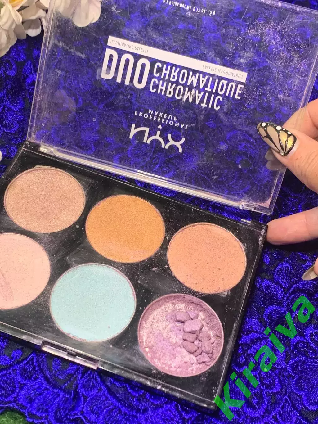 Палитра теней для век и лица хайлайтер NYX Duo Chromatic Illuminating Palette Dc