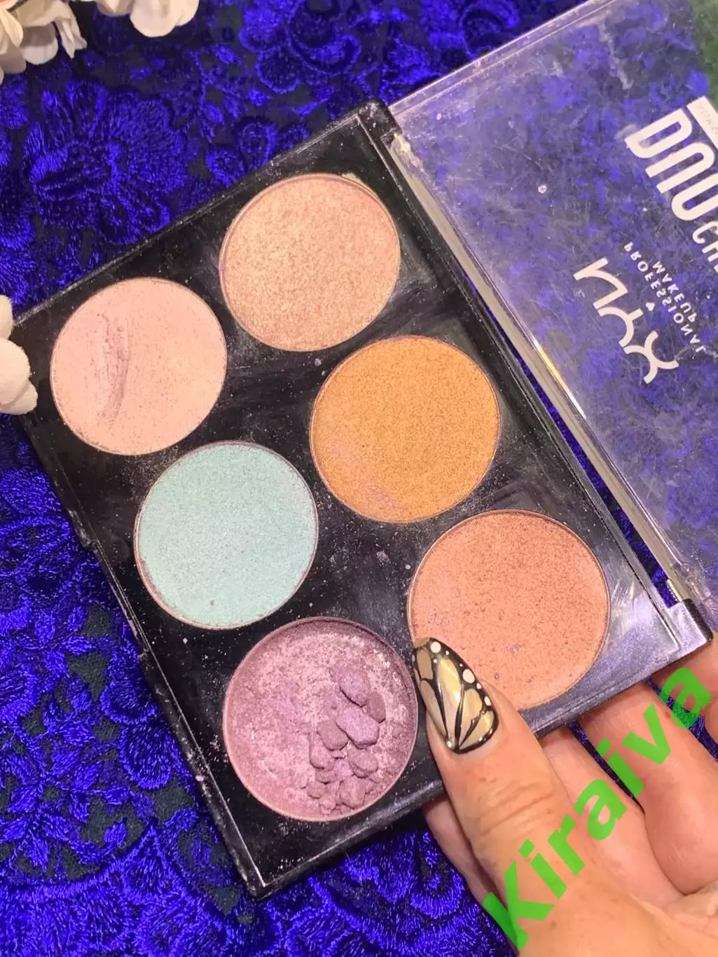 Палитра теней для век и лица хайлайтер NYX Duo Chromatic Illuminating Palette Dc 7