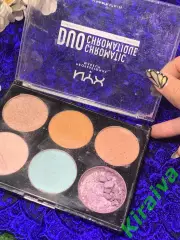 Палитра теней для век и лица хайлайтер NYX Duo Chromatic Illuminating Palette Dc