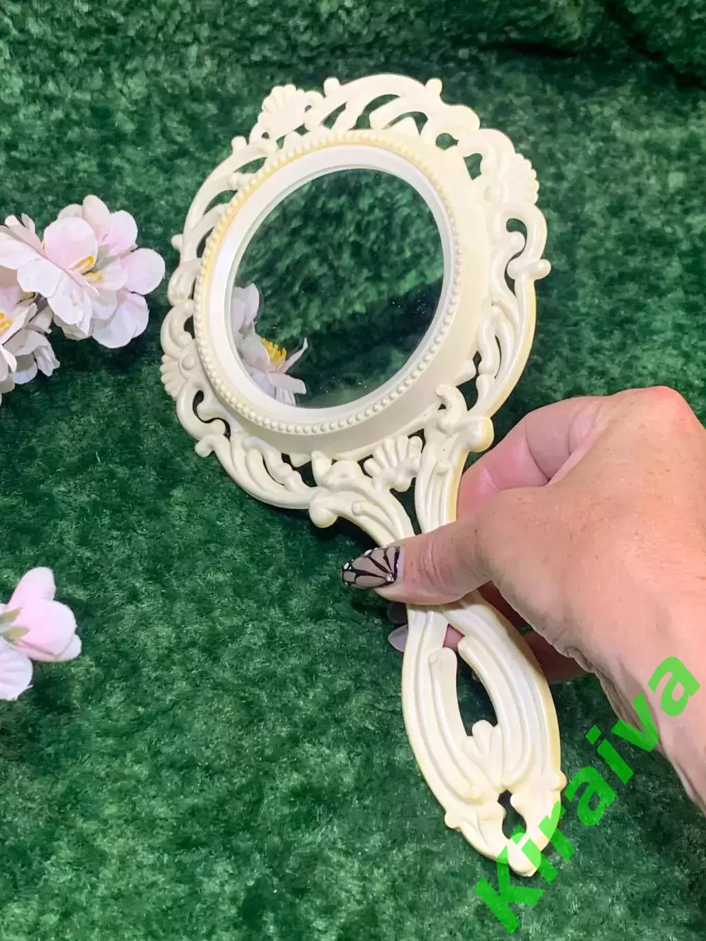 60-е! Старинное двустороннее ручное зеркало обычное и увеличительное СССР Н2110 3