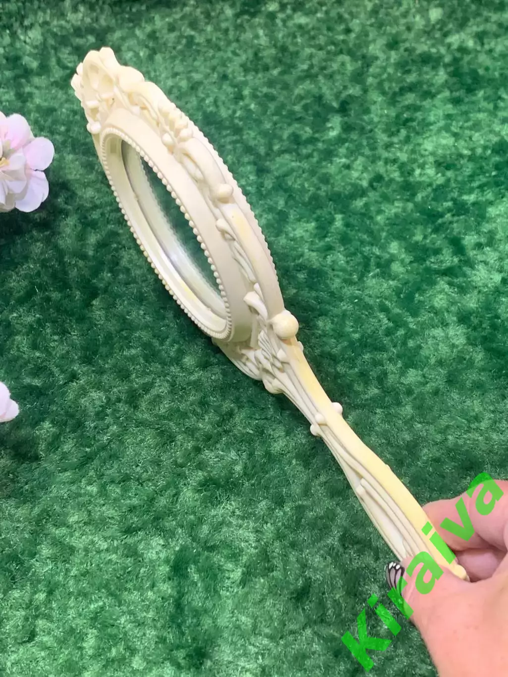 60-е! Старинное двустороннее ручное зеркало обычное и увеличительное СССР Н2110 6