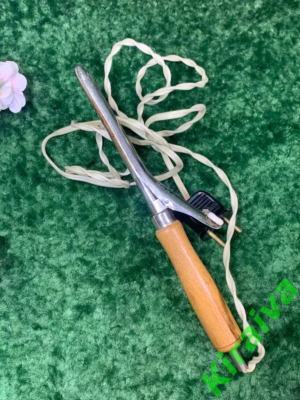 Электро плойка-щипцы СССР с деревянной ручкой Винтаж Н2112