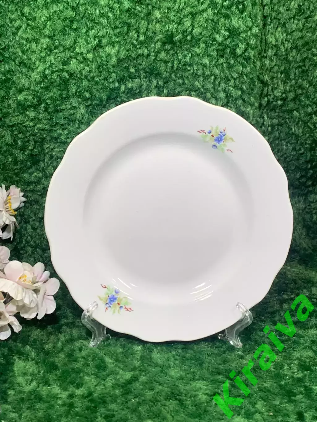 70-е! Винтажная фарфоровая обеденная тарелка Коростень СССР винтажН2118