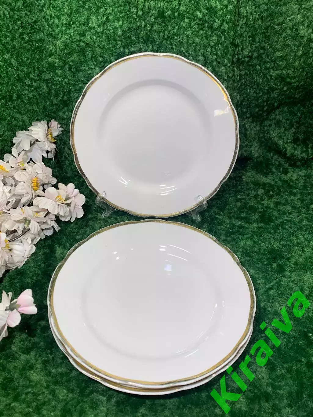 70-е! Винтажная фарфоровая обеденная тарелка Коростень СССР винтаж белая Н2119 1