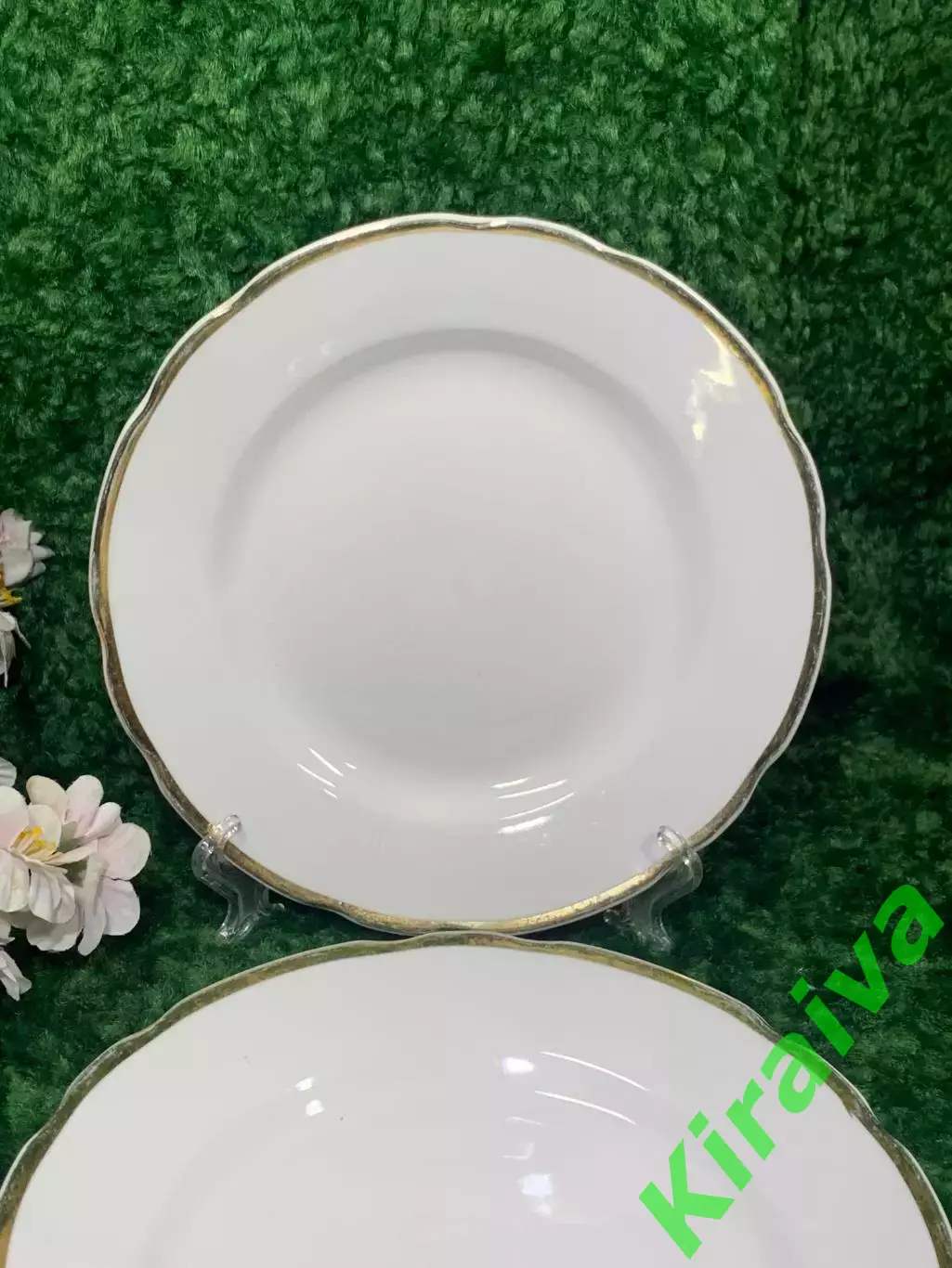 70-е! Винтажная фарфоровая обеденная тарелка Коростень СССР винтаж белая Н2119