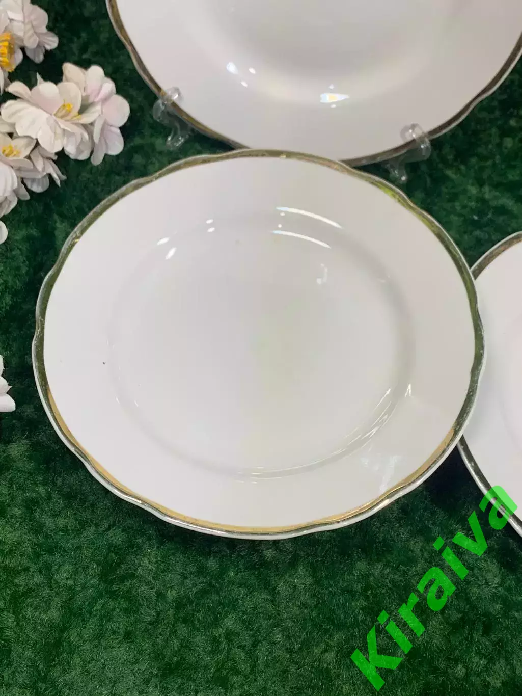 70-е! Винтажная фарфоровая обеденная тарелка Коростень СССР винтаж белая Н2119 2