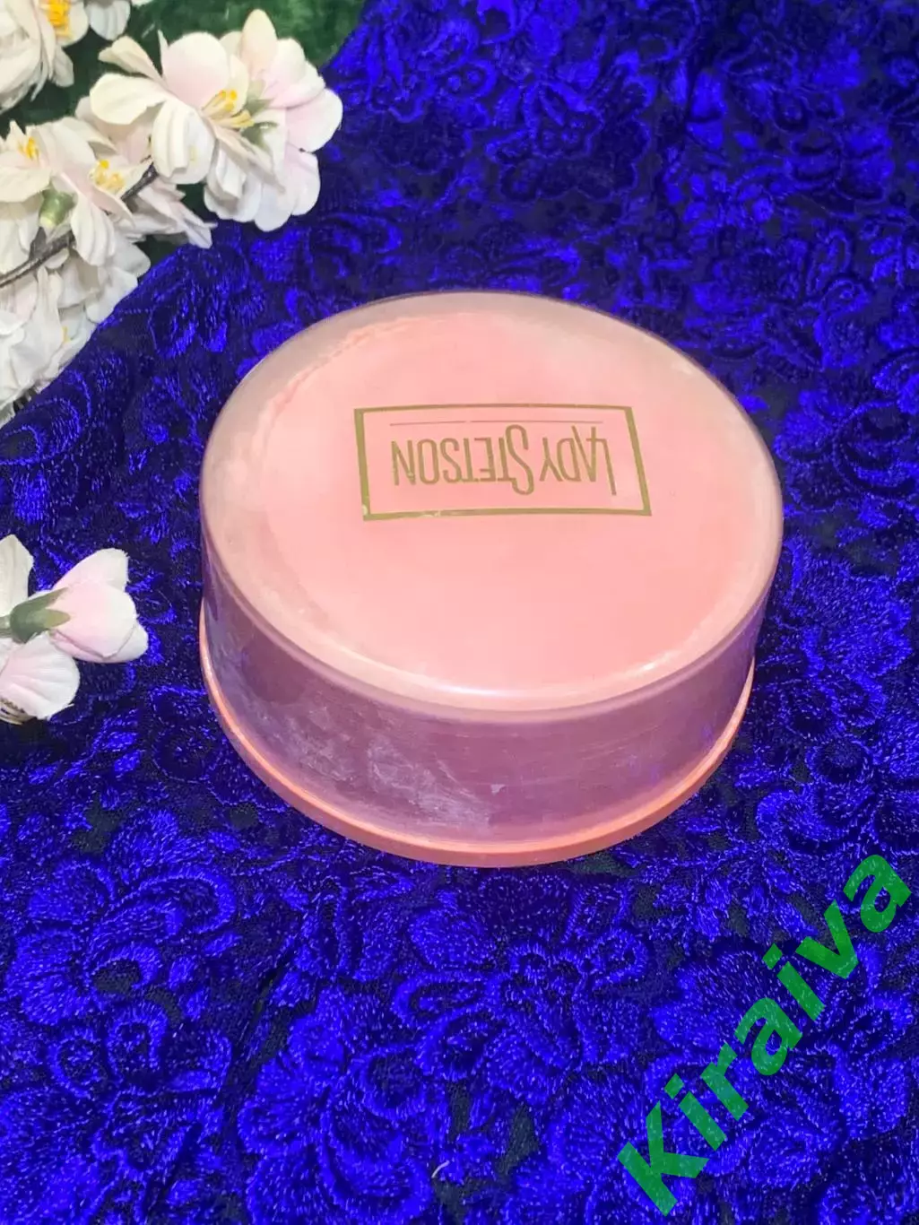 80-е! Винтажная пудреница Lady Stetson от Coty Vintage с пуховкой США Н2125 1