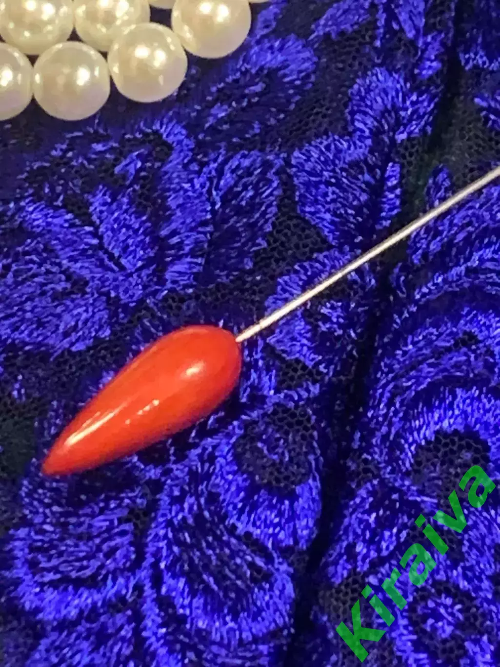 Оригинальная винтажная шляпная булавка с красными акцентами Н2135 3