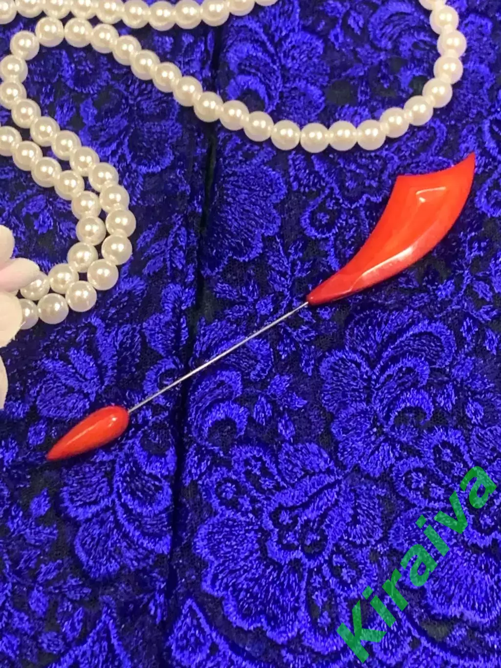 Оригинальная винтажная шляпная булавка с красными акцентами Н2135 5