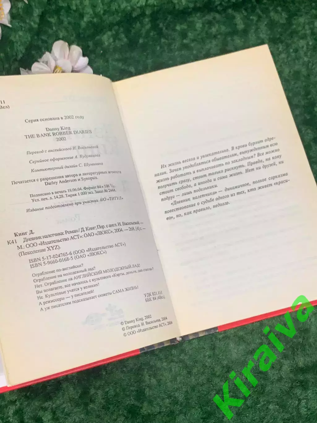 Книга роман «Дневник налётчика» Дэнни Кинг, 2004 г., Н2205 2