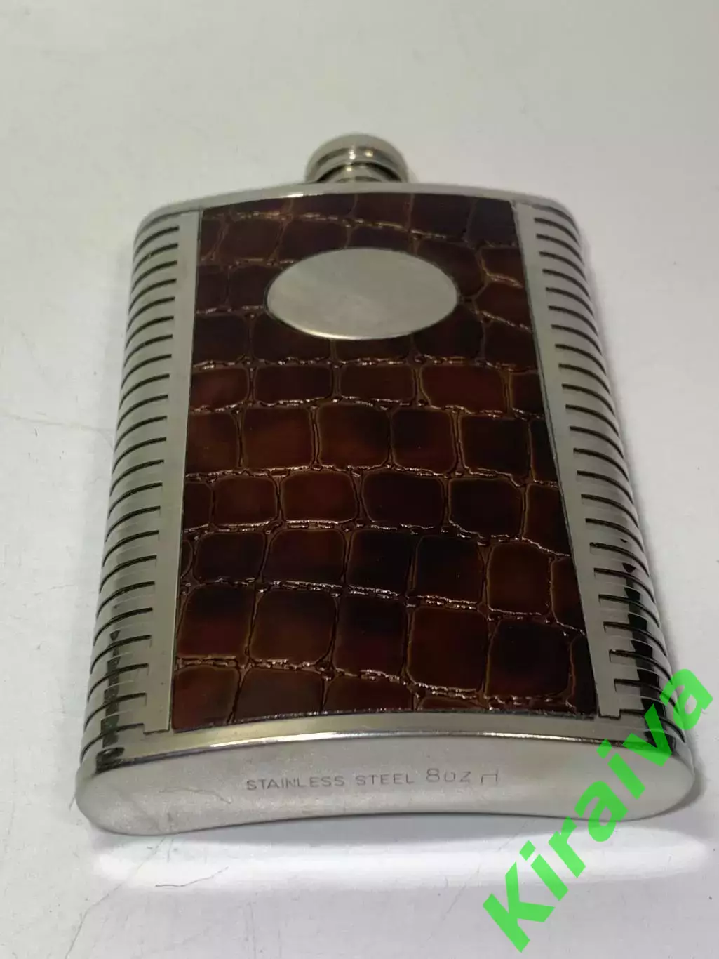 Фляга для жидкостей, из нержавейки в кожаной отделке, пищевая (250мл, 8oz) Н2259 3