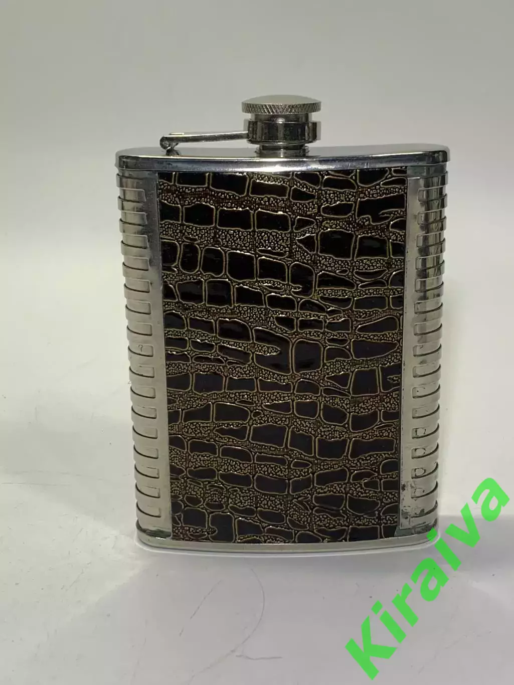 Фляга для жидкостей, из нержавейки в кожаной отделке, пищевая (200мл, 8oz) Н2260