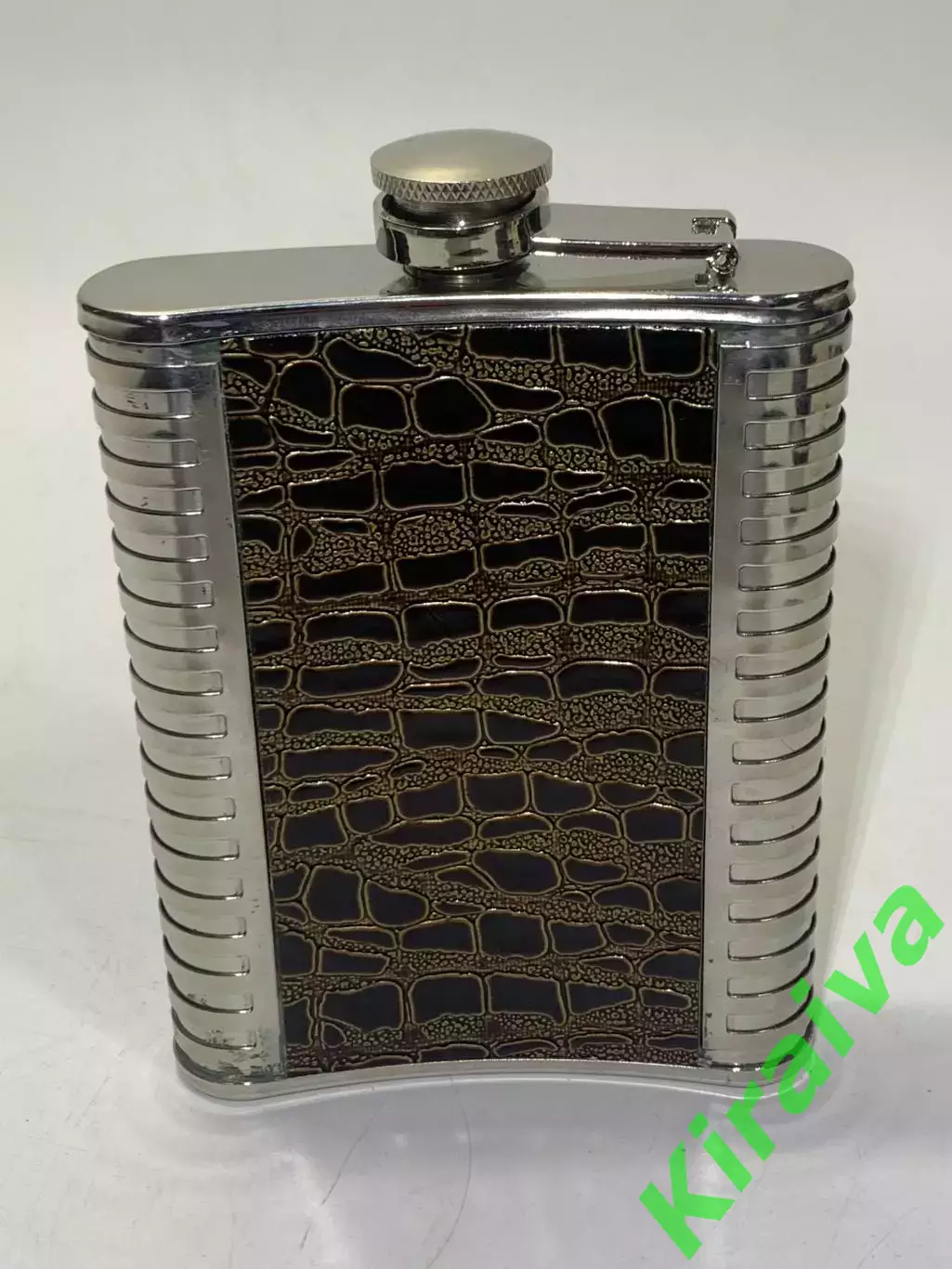 Фляга для жидкостей, из нержавейки в кожаной отделке, пищевая (200мл, 8oz) Н2260 3