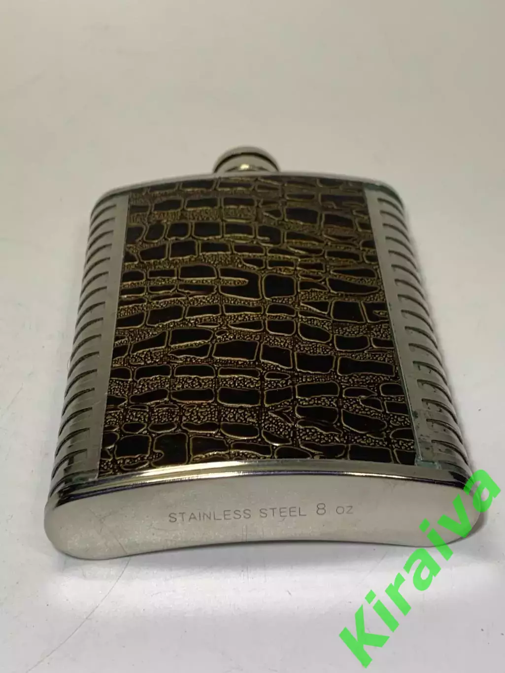 Фляга для жидкостей, из нержавейки в кожаной отделке, пищевая (200мл, 8oz) Н2260 4