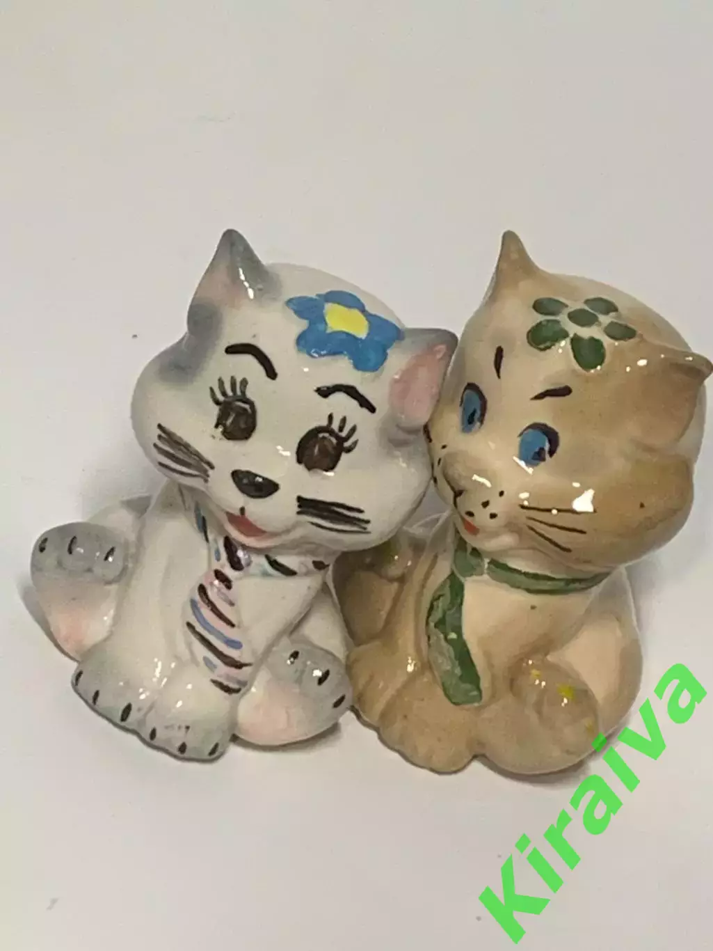Пара фигурок «Котик в галстуке» 2 шт статуэтка керамическая ручная роспись Н2276